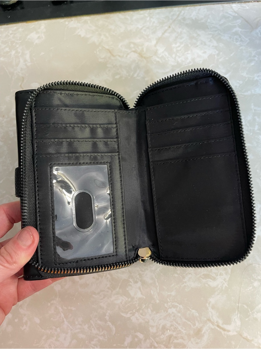 Disney Mickey Mouse Bioworld Wallet Wristlet - 2 Compartments Black Faux Leather - Picture 3 of 4